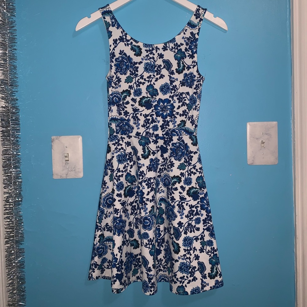 Blue floral dress